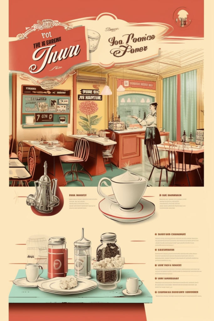 カフェに特化したレトロ風の参考Webデザイン01