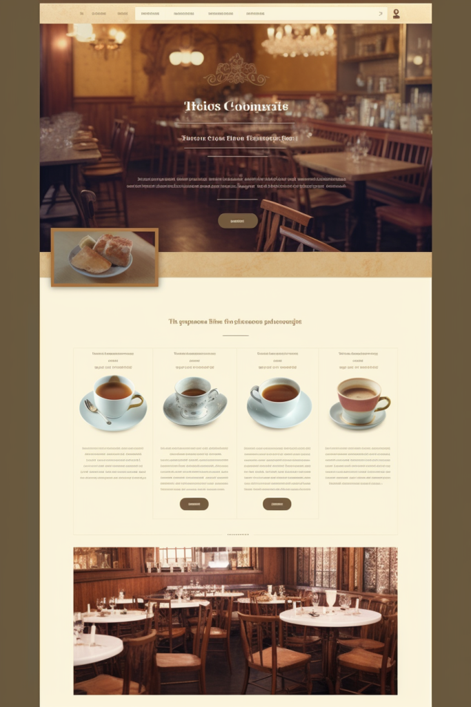 カフェに特化したレトロ風の参考Webデザイン02